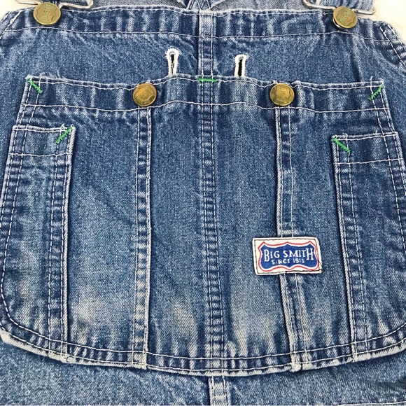 BIG‎ SMITH Mens Distressed Denim Bib Overalls Chore Farm Carpenter Size 39 - Picture 4 of 16